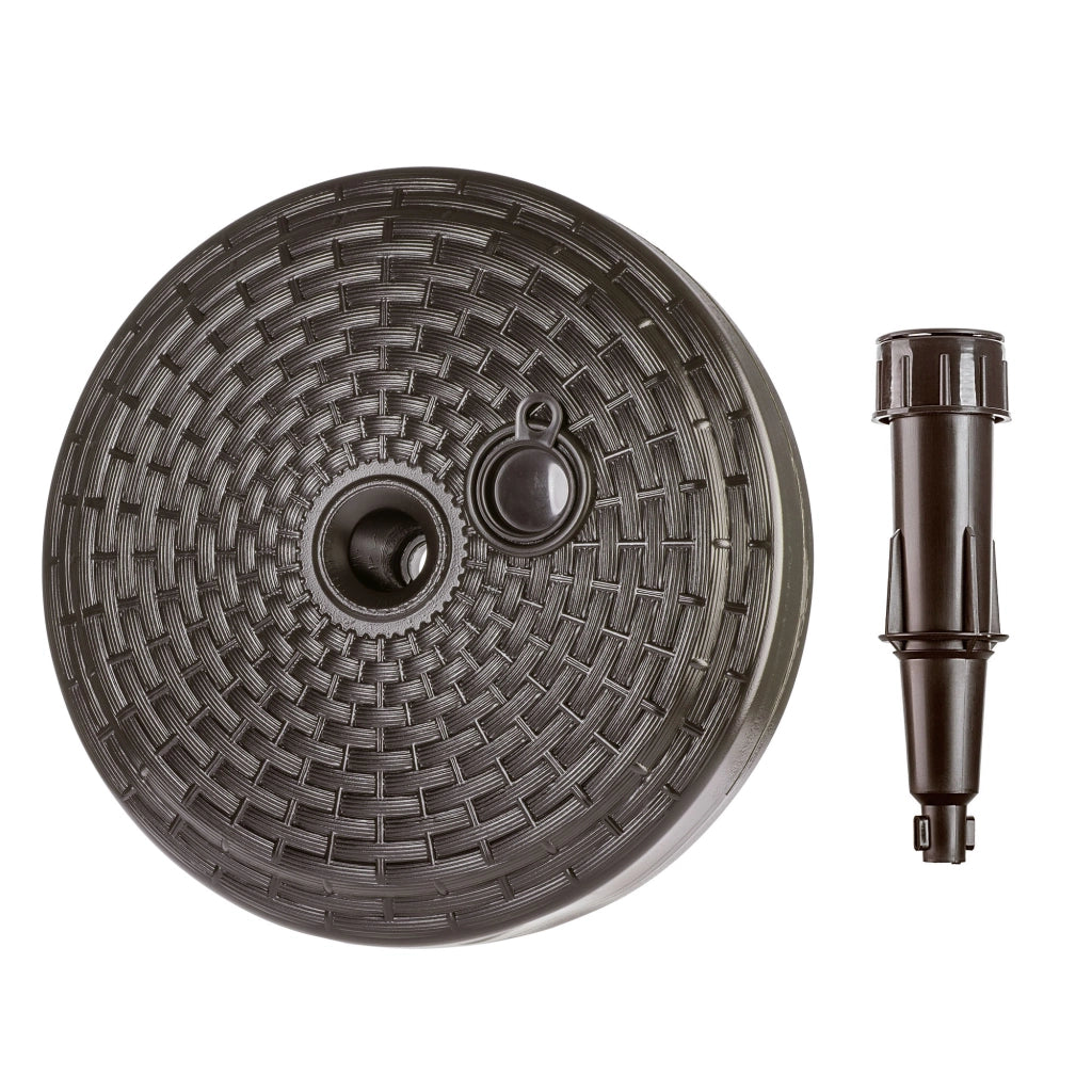 Base per ombrellone da giardino KADAX, rotonda, 39 cm, con peso, marrone