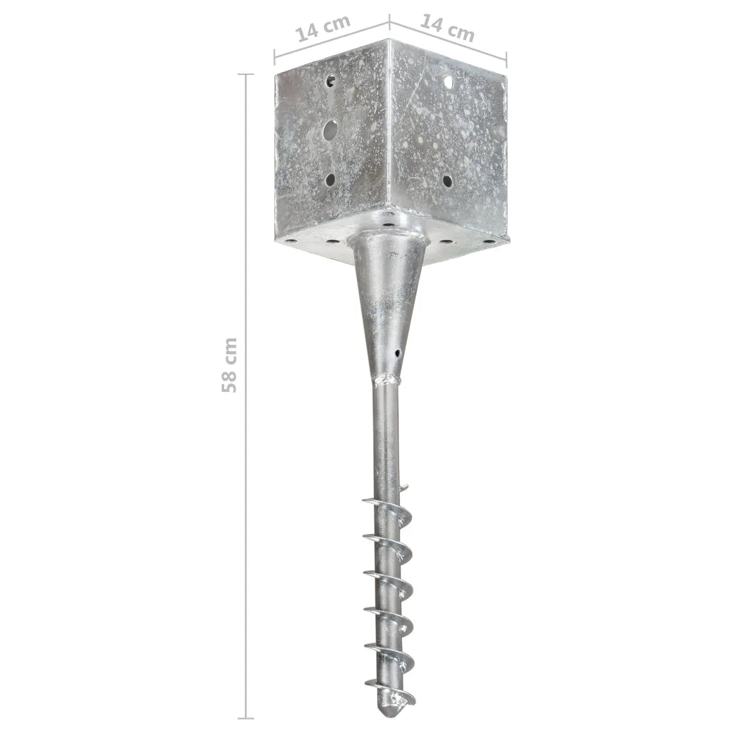 Picchetti di Terra 6 pz Argento 14x14x58 cm in Acciaio Zincato CFW1465044