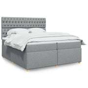 Giroletto a Molle con Materasso Grigio Chiaro 200x200cm Tessuto