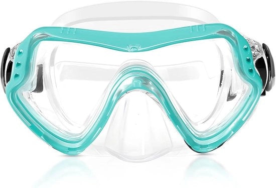 Duikbril per immersione per bambini 6-16 anni per ragazzi e ragazze maschera da snorkeling con naso visore panoramico 180 gradi HD anti-condensazione anti-sfondamento.