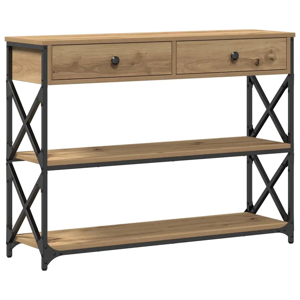 Tavolo Consolle rovere artigianale 100 x 28 x 75 cm