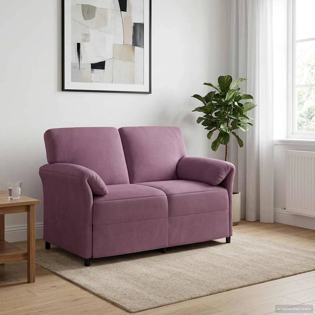 Divano a 2 Posti Viola 138 x 83 x 95 cm Velluto 42033952