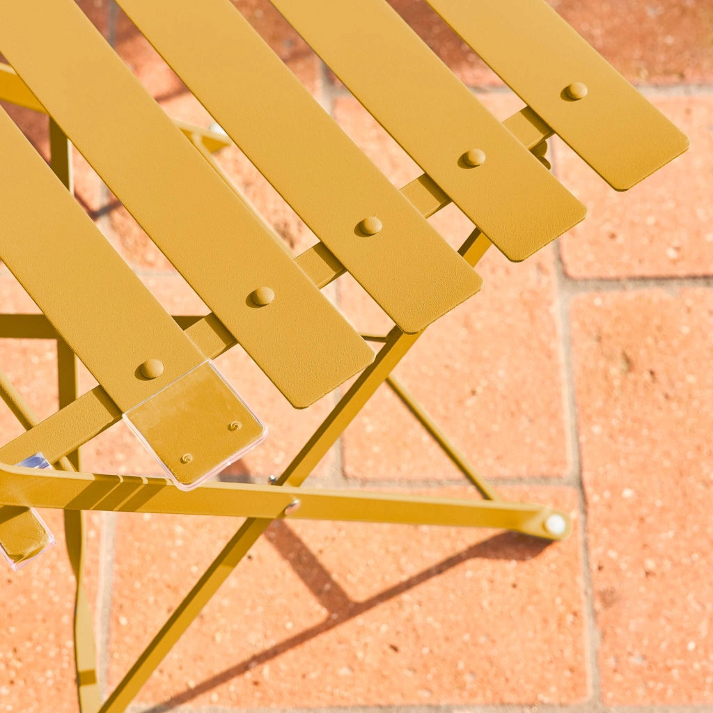 Set tavolo da giardino bistrot pieghevole in acciaio con 2 sedie,