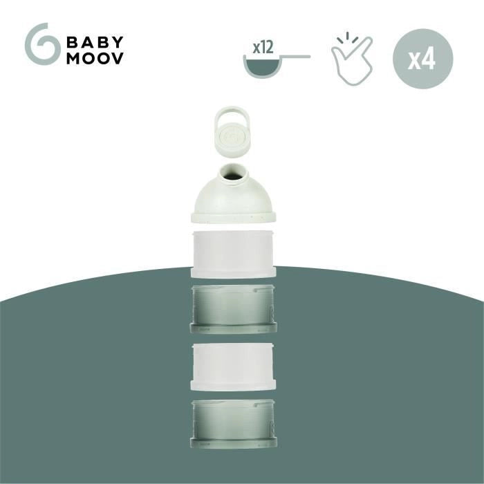 Babymoov Scatole dosatrici per latte in polvere Babydose - Beccuccio ergonomico - Prodotto in Francia, Verde