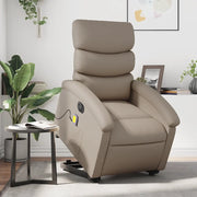 Poltrona Alzapersona Massaggio Elettrica Cappuccino Similpelle 3204067