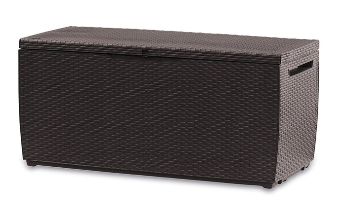 Baule da Esterno Keter Capri 123x53,5x57 cm in Resina Effetto Rattan Marrone