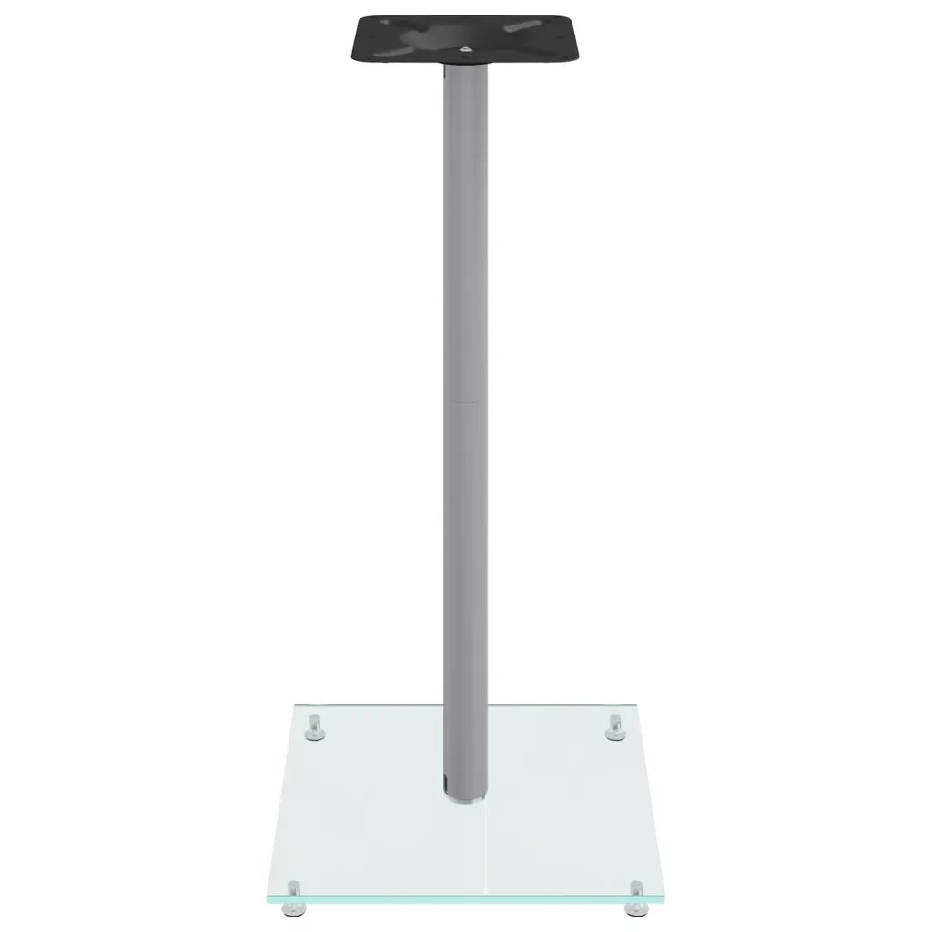 Pedane Casse 2 pz Argento Vetro Temperato Design a 1 Pilastro CFW9570632