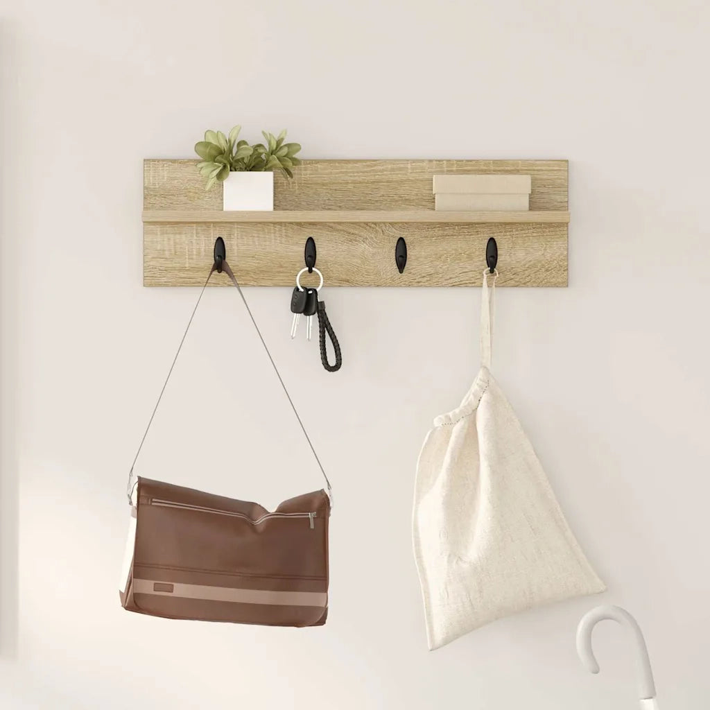 Appendiabiti a muro A parete Rovere Sonoma 60 x 10,5 x 18 cm 874389