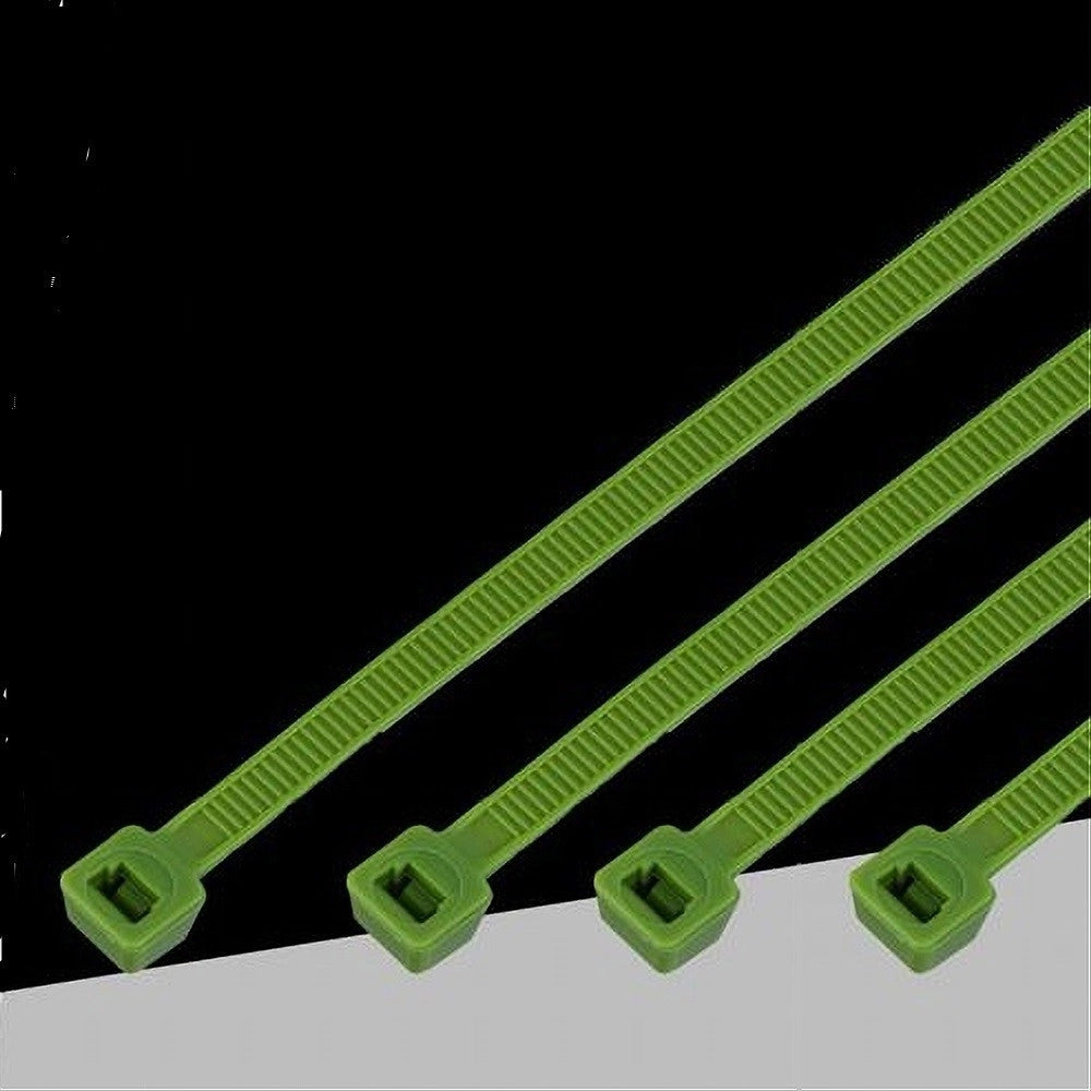 Trade Shop - Set 100pz Fascette Serracavo Autobloccanti In Nylon Verde 4.8mm X 250mm 48-250-v -