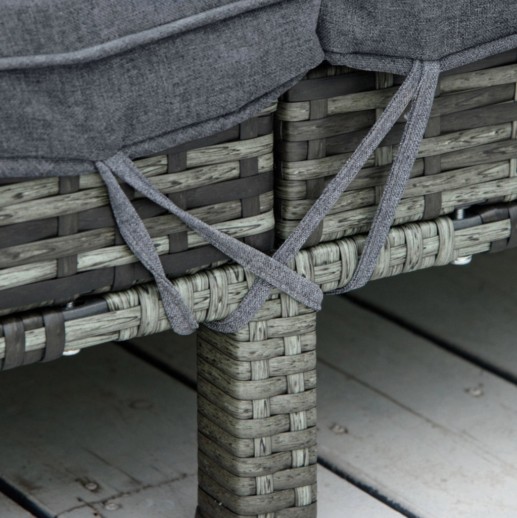 Lettino prendisole per 2 persone con schienali regolabili a 5 posizioni; 198x63x28 cm; grigio