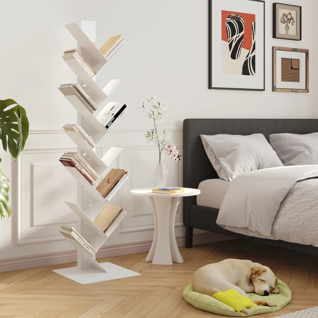 Libreria Eksjö a Forma di Albero Scaffale da Terra 150 x 39 x 39 cm - Bianco [en.casa]