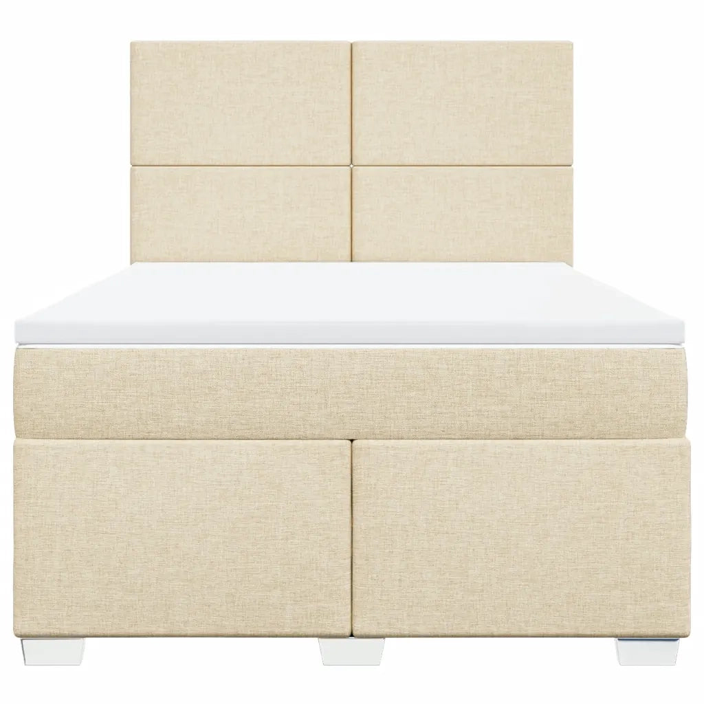 Giroletto a Molle con Materasso Crema 140x19 cm in Tessuto 3290481