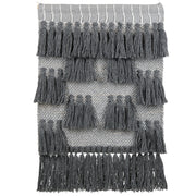 Appendiabiti da parete in cotone grigio intrecciato a mano con frange Decorazione da parete Boho stile moderno Soggiorno Camera da letto