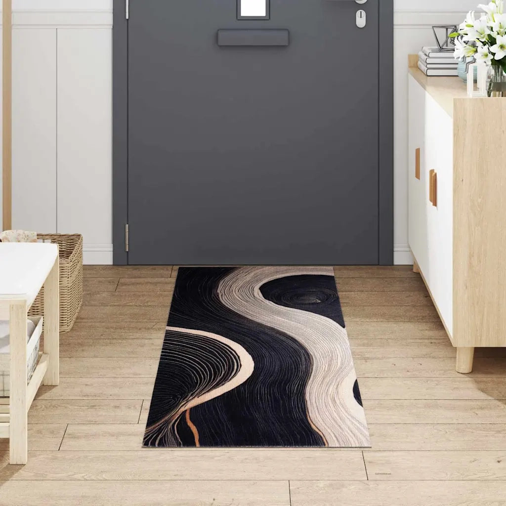 Tappeto da Cucina-Tappetino da Cucina Nero 180 x 60 cm Velluto 612370