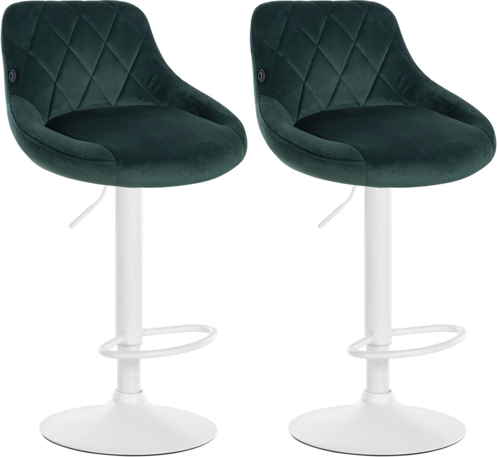 2er Set Barhocker Lazio Samt weiЯ