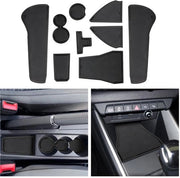 Accessori per Audi A1 GB 2019-2023 2024 2025 Tappeti in gomma per console centrale Antiscivolo Tappeti auto antiscivolo per A1 Sportback 2024 (nero)