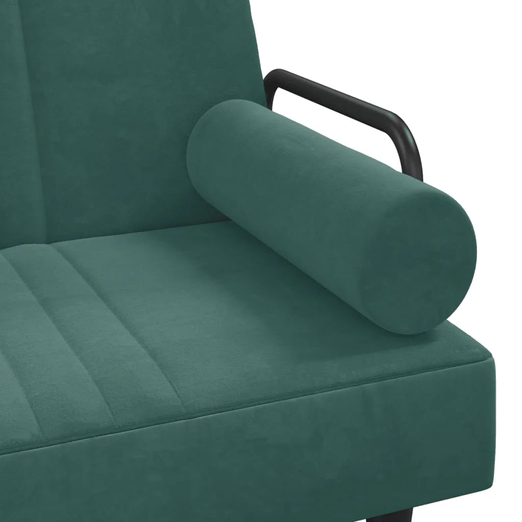 Divano letto con braccioli velluto verde scuro 02_0019839