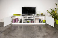 Mobile TV 2 Ante 180x41,4x46 cm Bloom Bianco Lucido