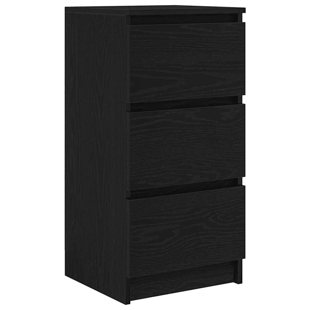 Credenza Rovere Nero 37,5x35x76 cm in Legno Multistrato