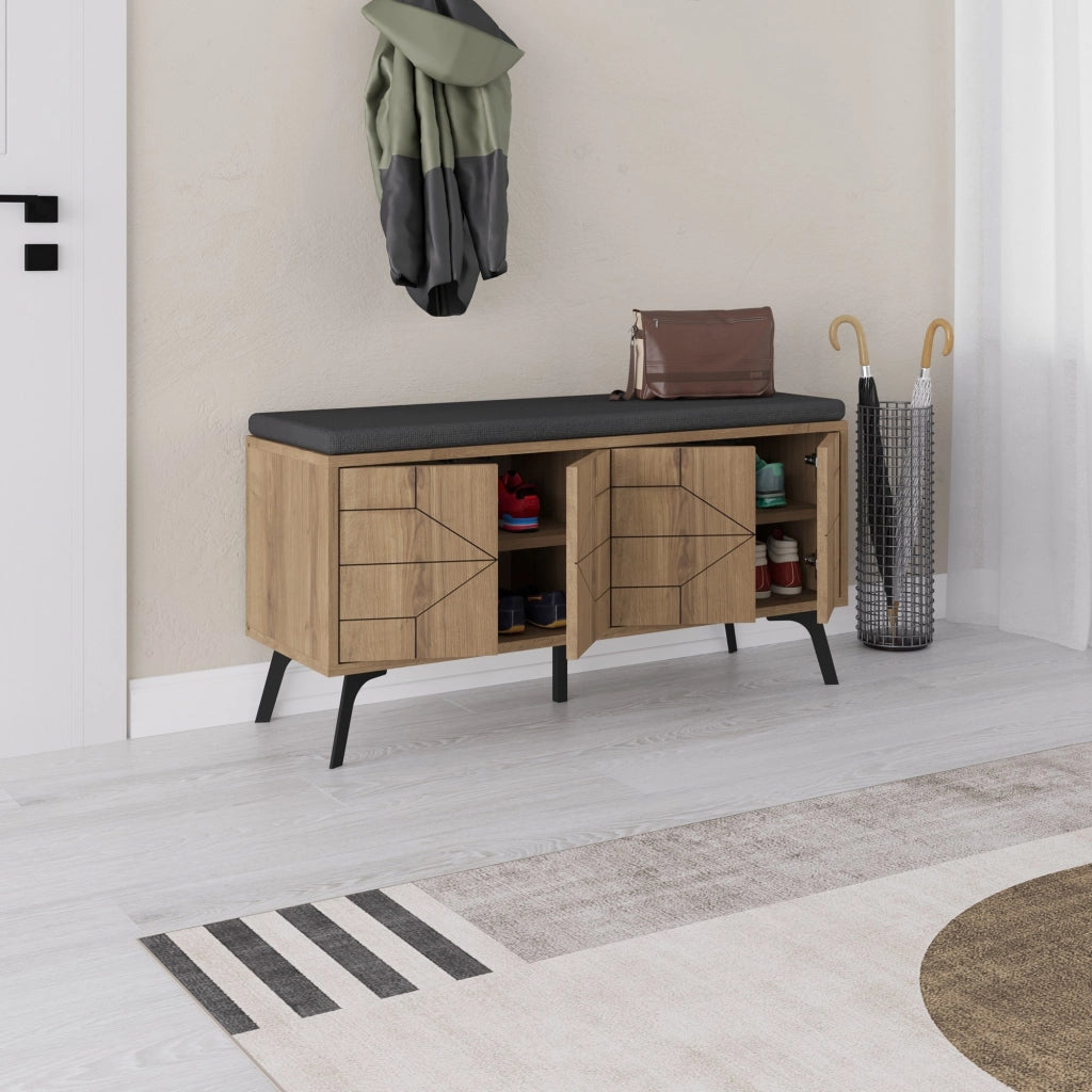 Scarpiera in legno "Dune" - 107 x 35 x 55 cm - Marrone