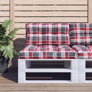 Cuscino per Pallet a Quadri Rossi 70x40x12 cm in Tessuto 360592