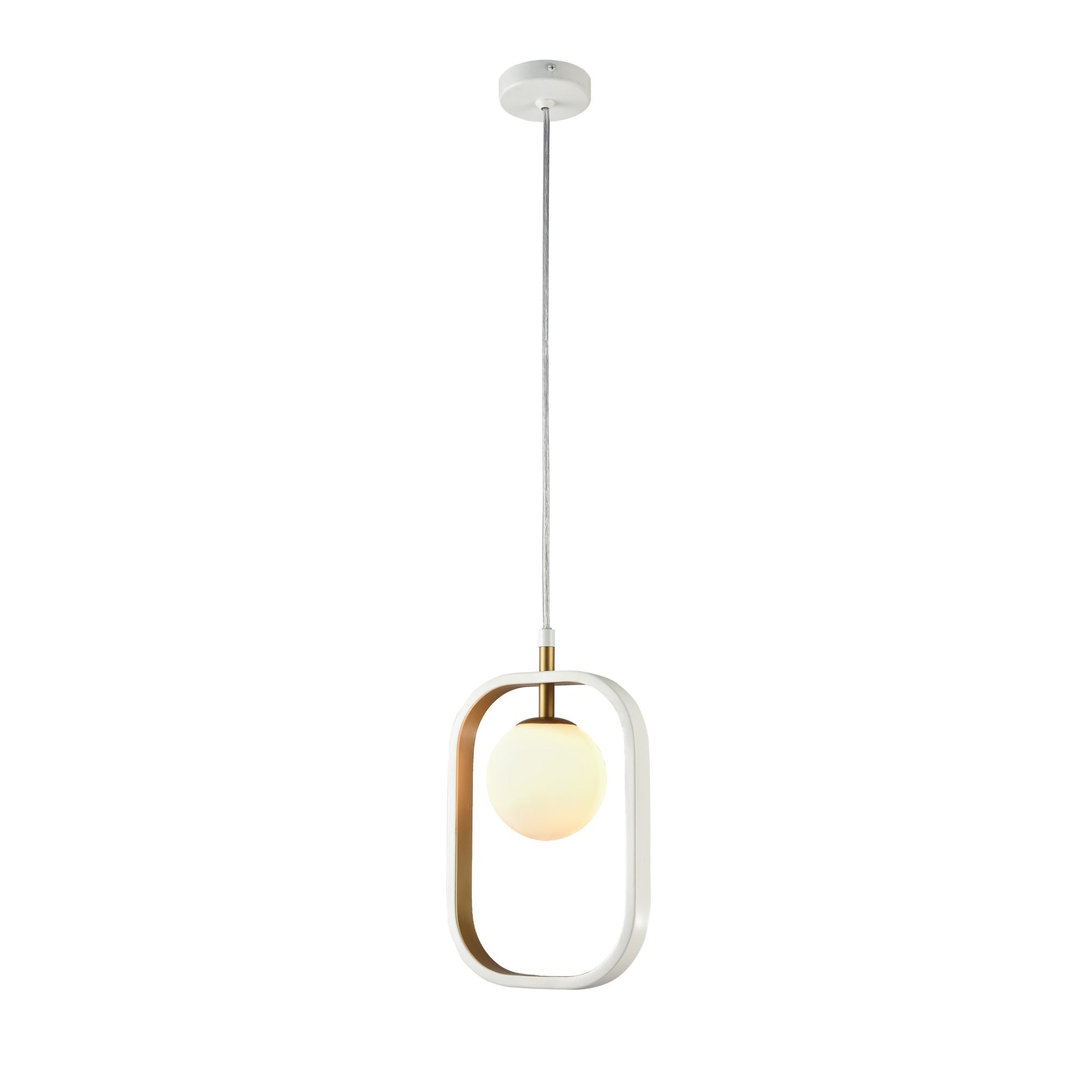 Lampada pendente Modern in Metallo Avola Bianco con Oro