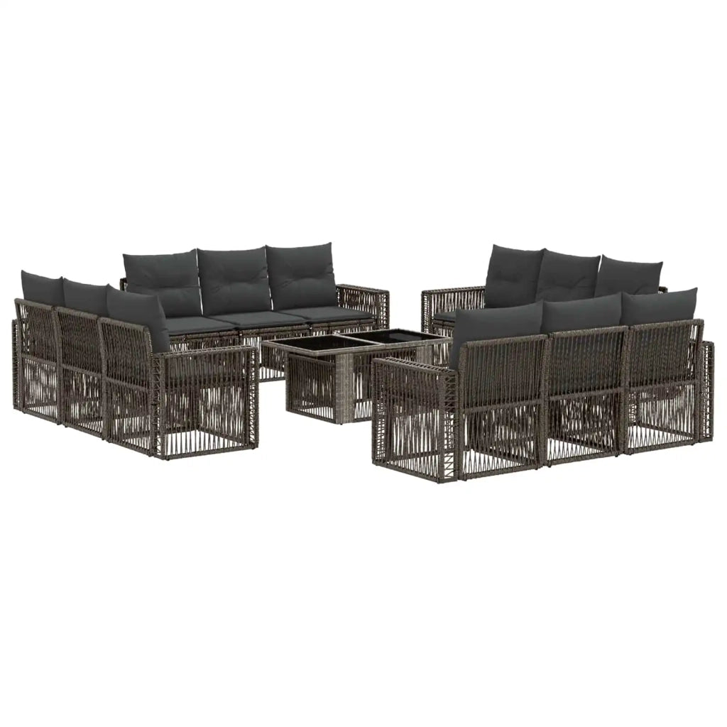 Set Divano da Giardino 13 pz Grigio e Grigio Scuro polyrattan 3436766
