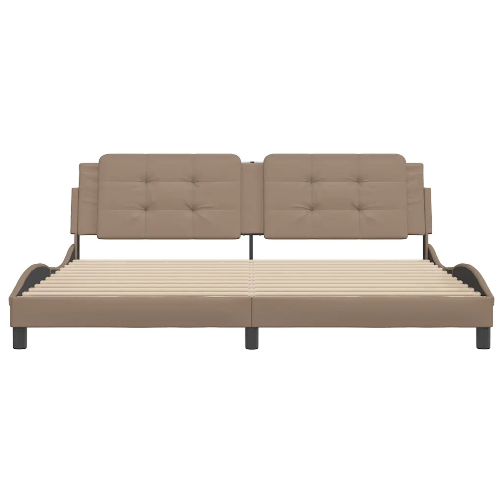 Giroletto senza Materasso Zadar Cappuccino 200x200 cm in Similpelle 3208209