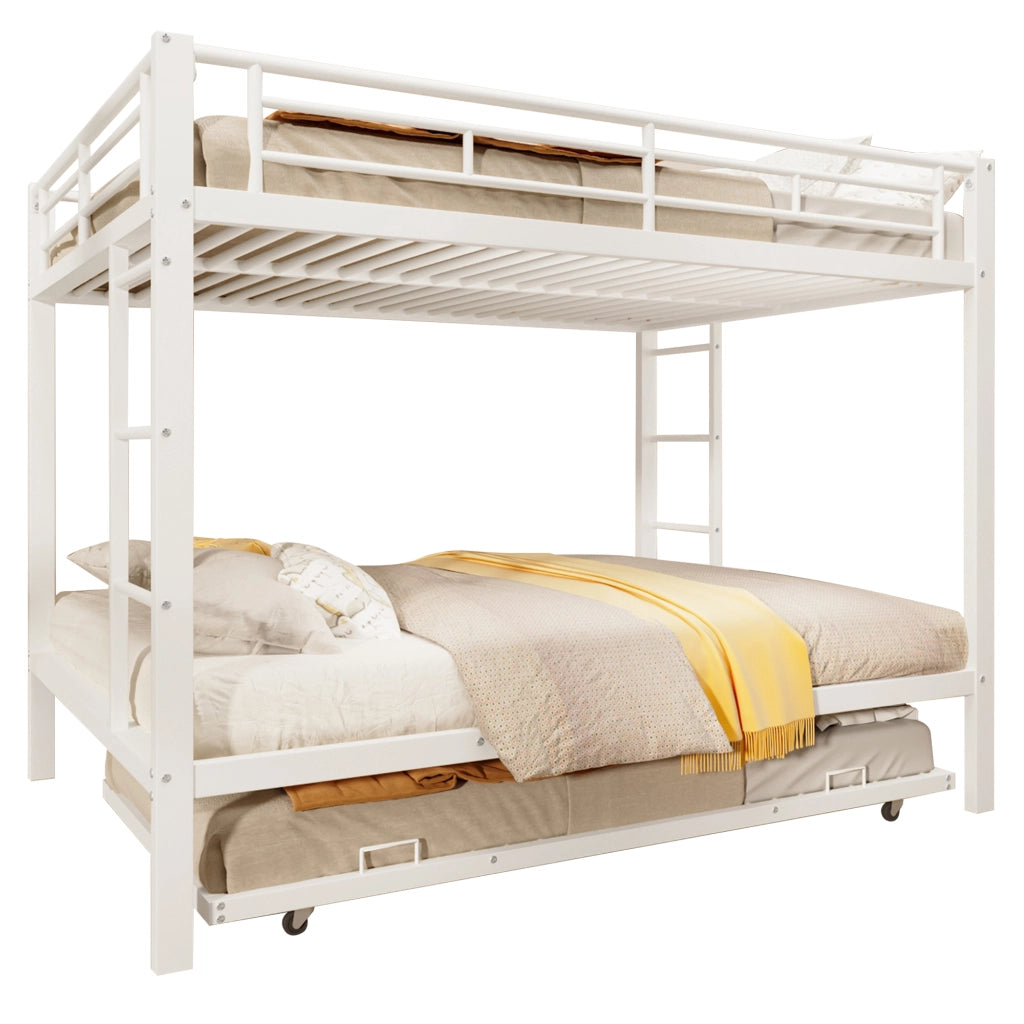 LETTO a castello con letto estraibile 140x200 cm Metallo Bianco