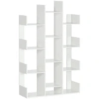 Mobile Libreria ad Albero con 13 Ripiani in Legno Truciolare, 96x30x150cm