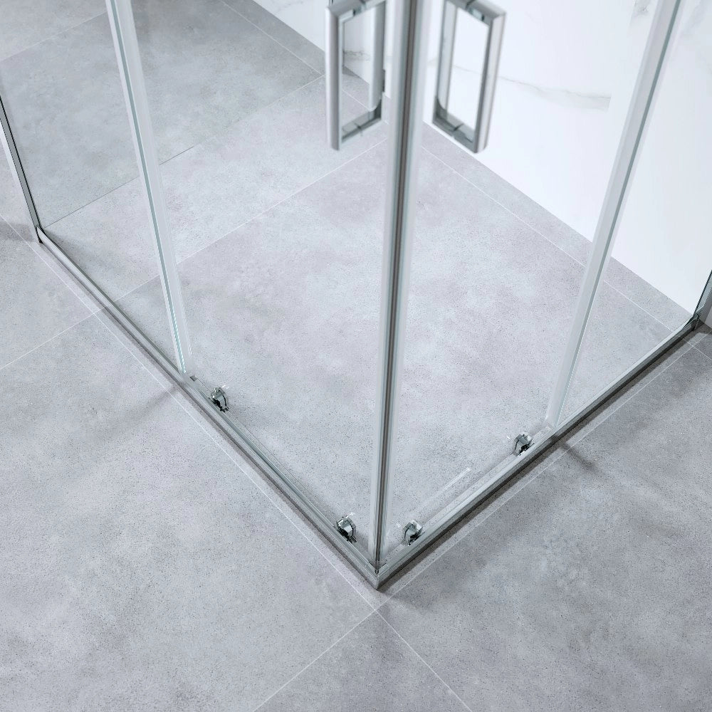 Box Doccia 3 Lati 80x100x80 Cm H185 cm Cristallo Trasparente 6 mm Scorrevole| Kiro