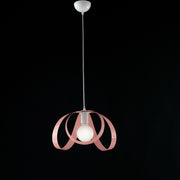 Sospensione Moderna 1 Luce Ferro Laccato Bianco E Rosa Serie Piovra