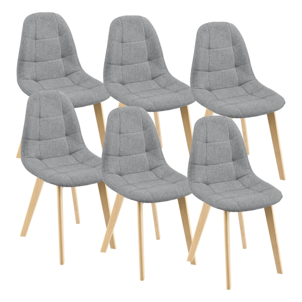 Set di 6 sedie da pranzo 86 x 53 x 47 cm grigio chiaro 03_0006787