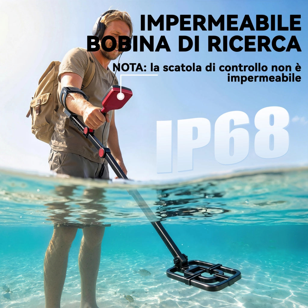 Metal Detector Adulti, 4 Modalit¨¤, Bobina IP68 Impermeabile, Display LCD