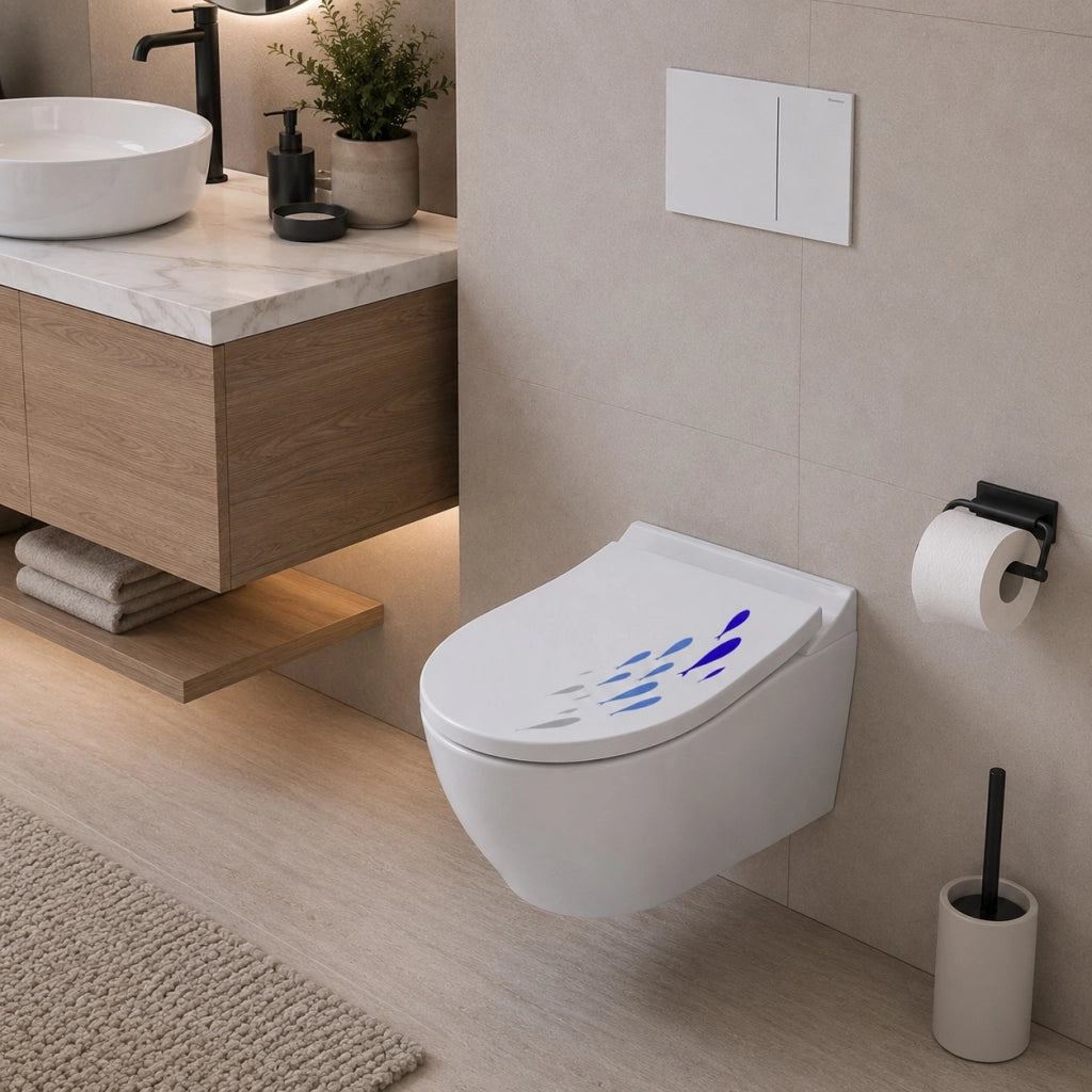 Copriwater MDF Stampa Tema Marino Pesci Universale 43x38 cm 59125