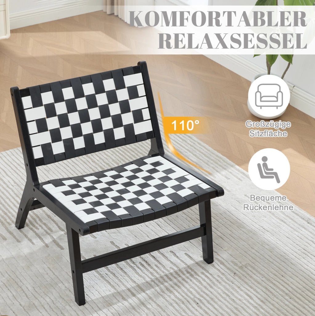 SEDIA Intrecciata Senza Braccioli 71x66x72 cm PU Nera