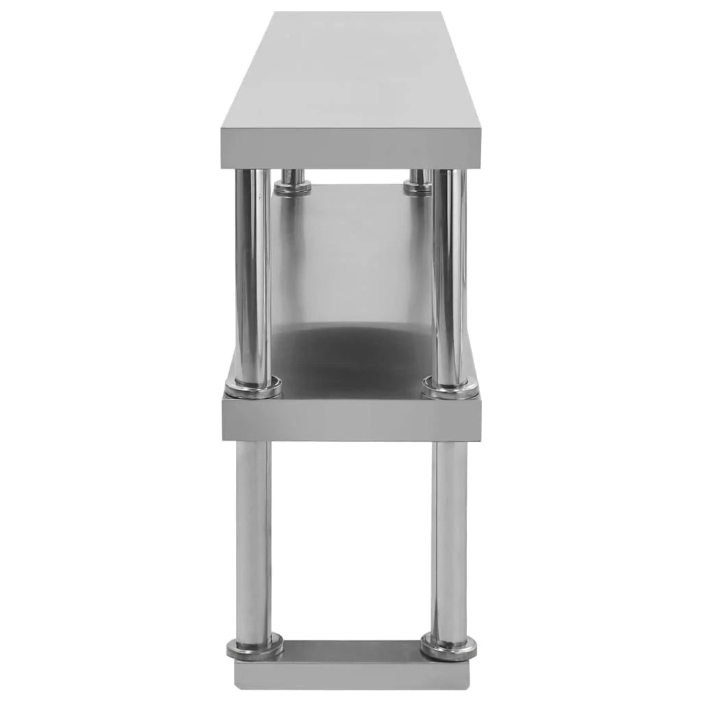 Tavolo da lavoro da cucina con ripiano 120 x 60 x 150 cm acciaio inox 02_0001921