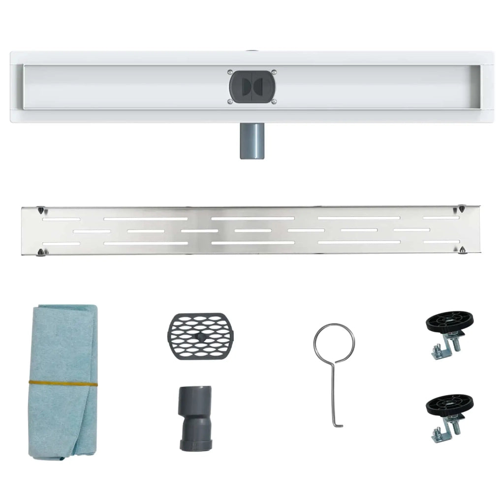 Scarico doccia con copertura in vetro e sifone a 360° 70 cm