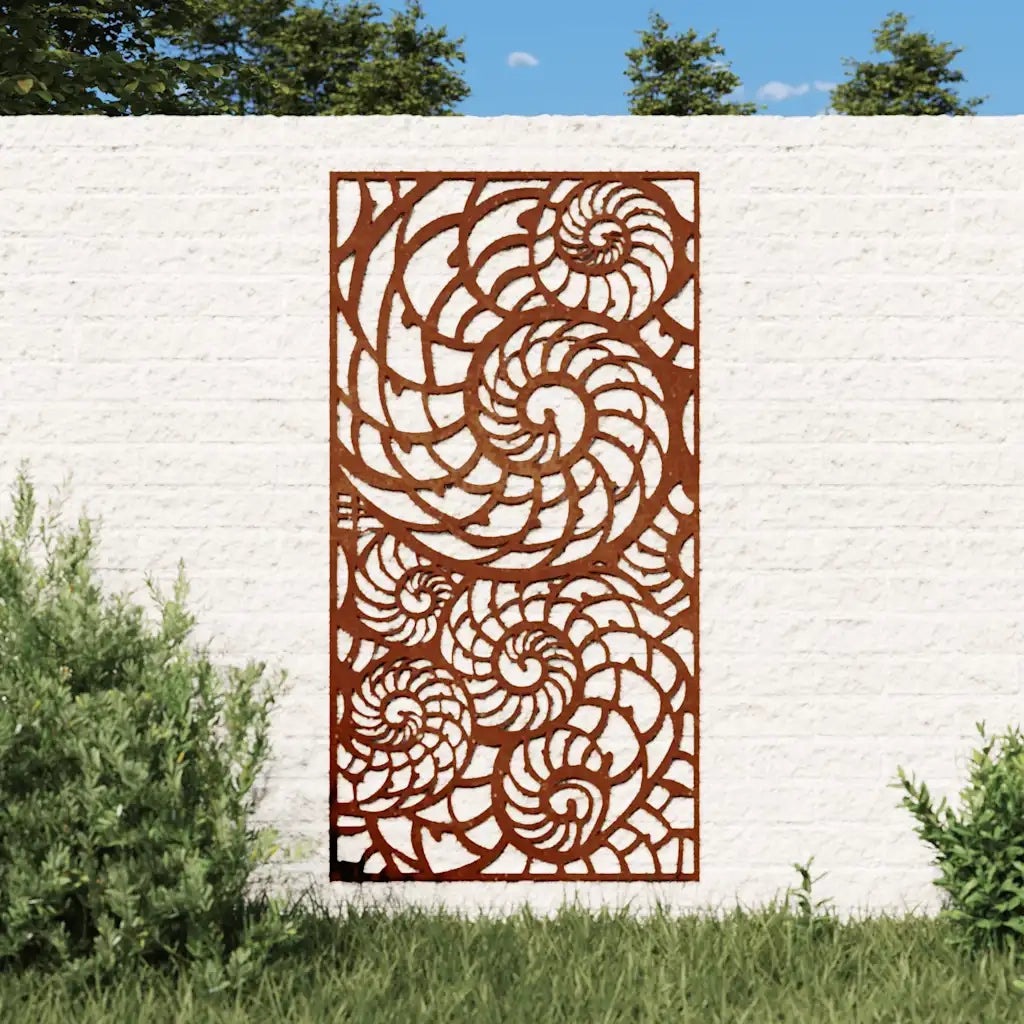 Decorazione Muro da Giardino 105x55cm Conchiglia Acciaio Cortencod mxl 106536