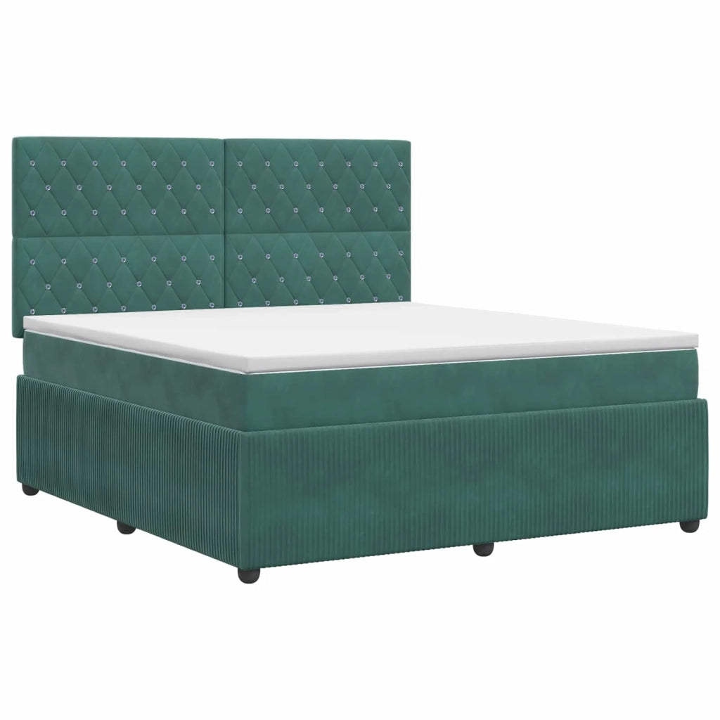 Letto box spring con materasso Verde Scuro 140 x 200 cm Velluto 3454616