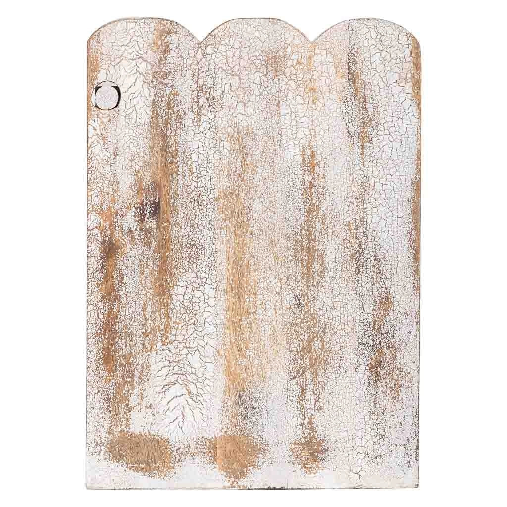 Baule in legno bianco e marrone artigianale 60x36x50 cm