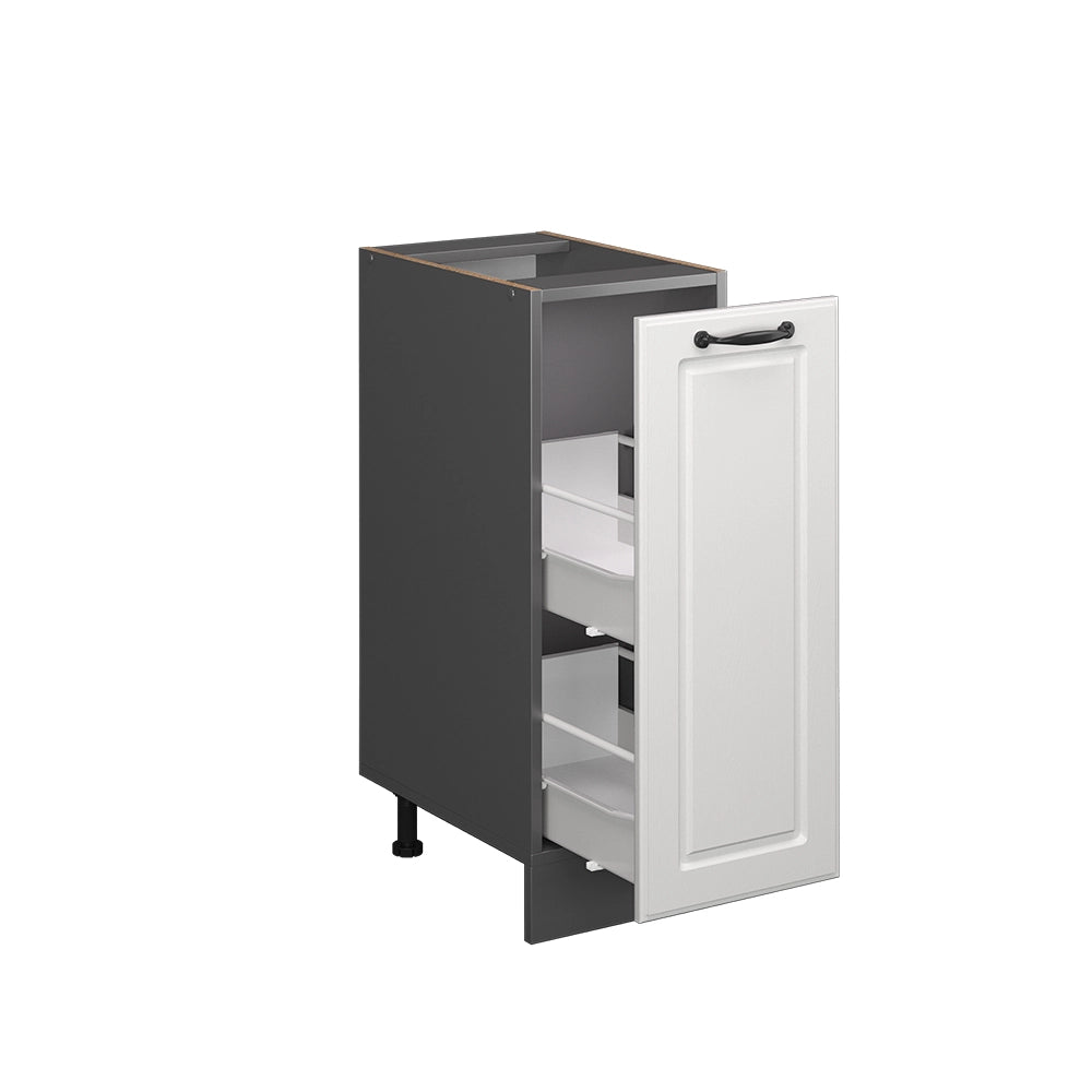 Armadio cucina dispensa alto R-Line Bianco rustico/Antracite 30 cm PL Marmo Vicco