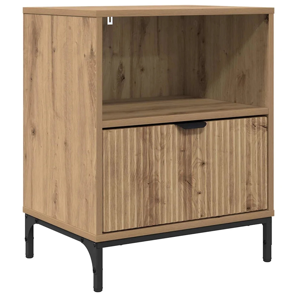 Comodino | Armadio da Notte | Mobiletto da notte rovere artigianale 49 x 36 x 61 cm