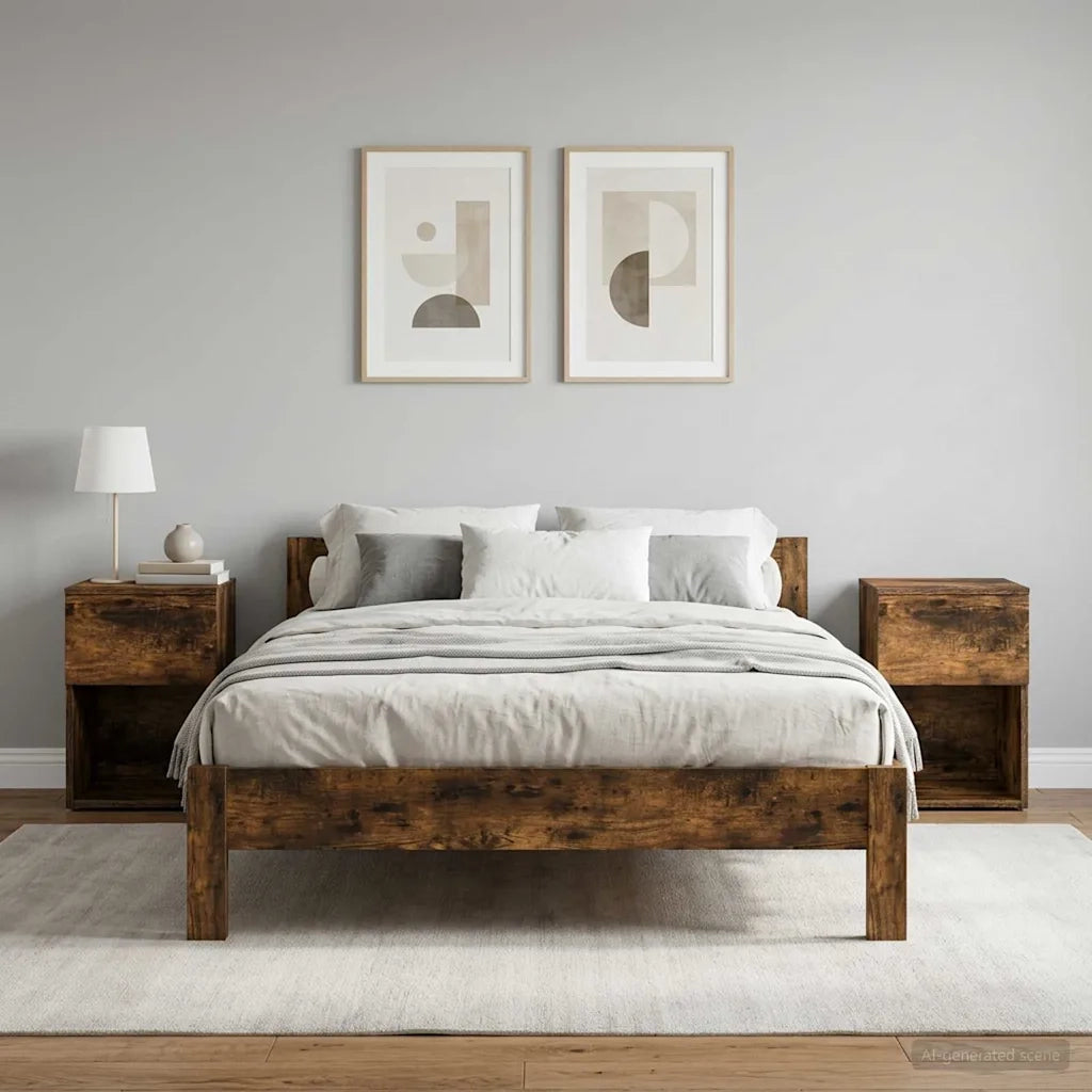 Armadietto per letto 2 pcs Rovere Fumo 29 x 31,5 x 49 cm