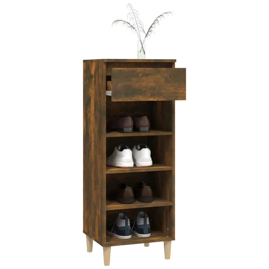 Scarpiera | Mobile per scarpe Rovere Fumo 40x36x105 cm in Legno Multistrato