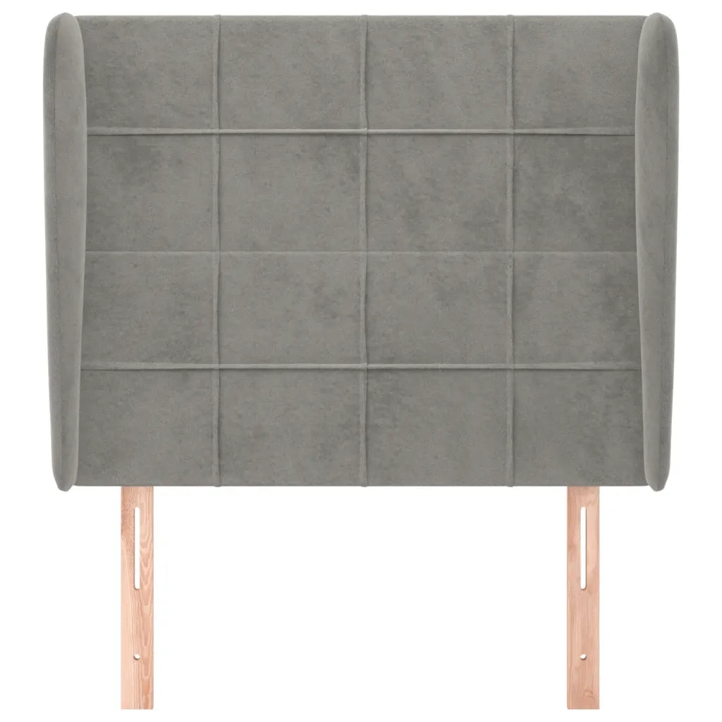 Testiera ad Orecchio Grigio Chiaro 103x23x118/128 cm in Velluto cod mxl 52849