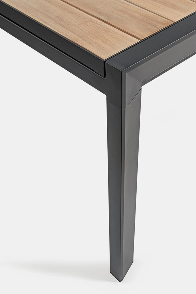 Tavolo Allungabile da Esterno 220-340x100x75h cm in Alluminio Belmar Naturale e Antracite