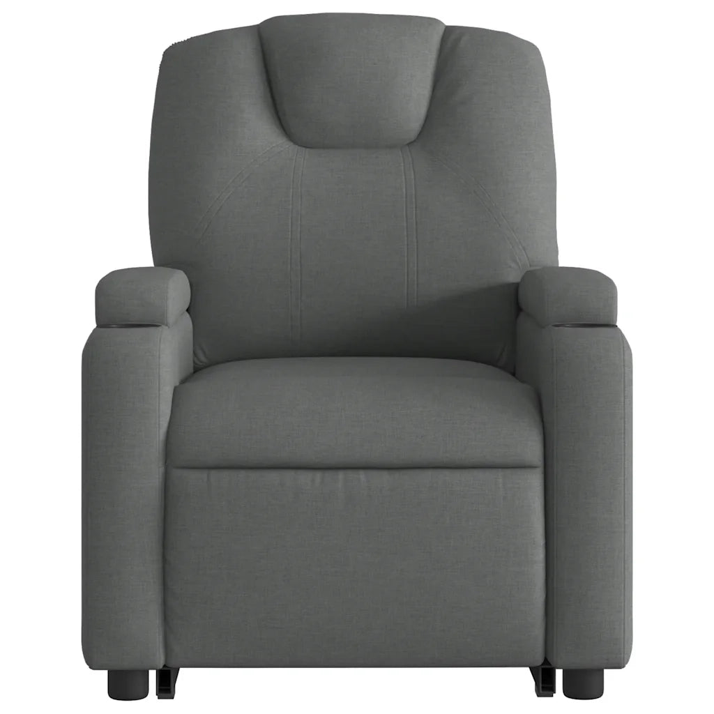 Divano Sedia-Poltrona Alzapersona Massaggi Reclinabile Grigio Scuro Tessuto 100422