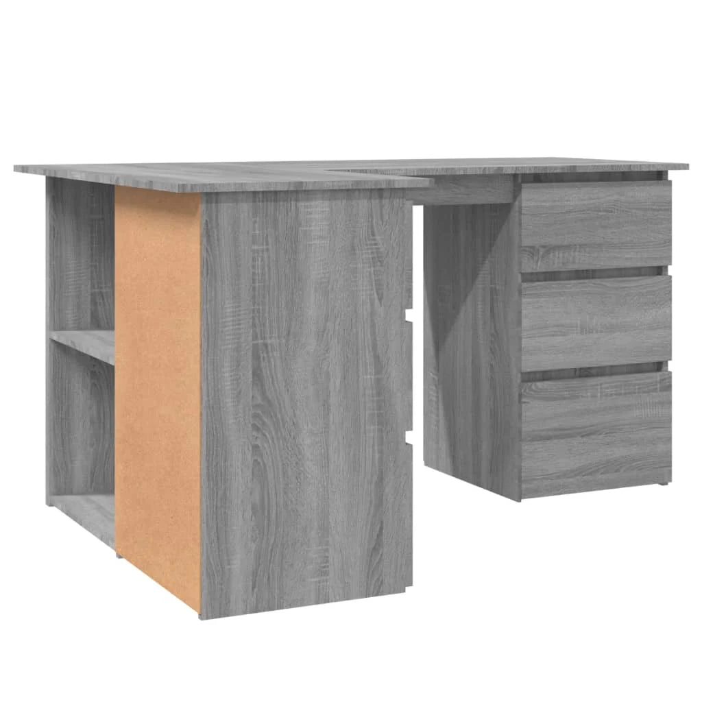 Scrivania angolare Sonoma postazione computer scrivania studio computer 145 x 100 x 76 cm legno ingegnerizzato grigio 02_0023695