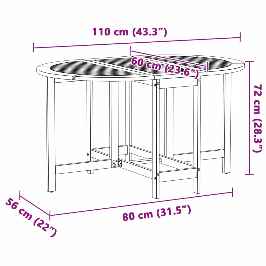 Tavolo da Giardino | Tavolino da esterno Marrone 110 x 60 x 72 cm
